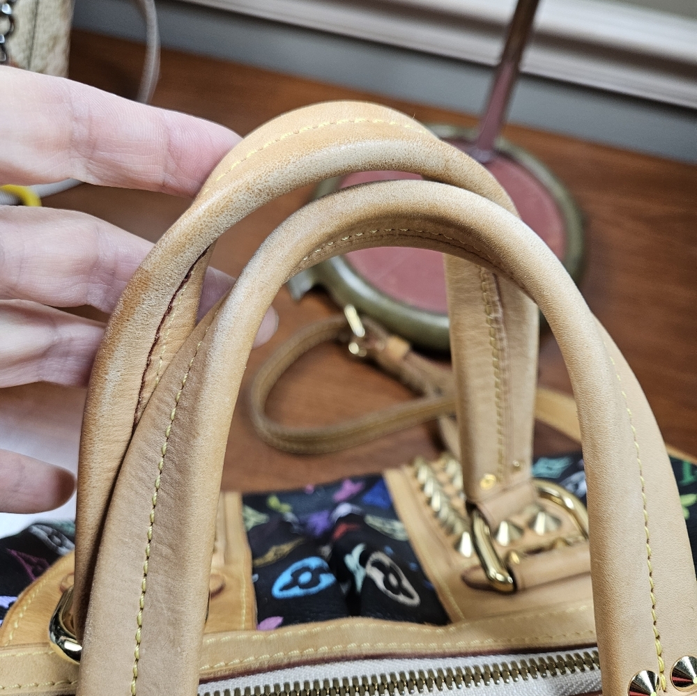 Auth louis vuitton Courtney Multicolor Pm / Mm Black - Picture 6 of 14